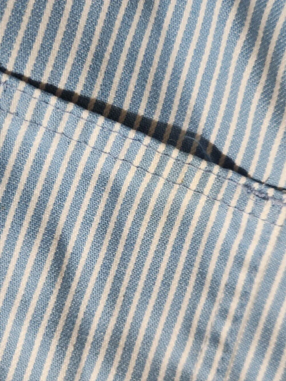 Vintage OshKosh Overalls Light Blue White Stripe 12 Months Vestbak